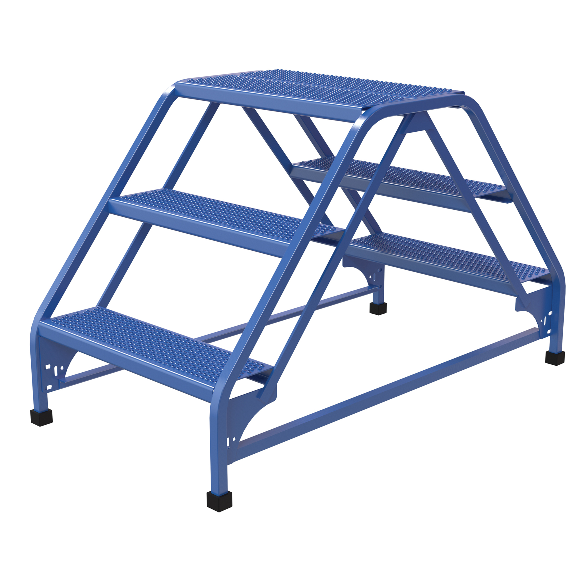 Vestil Dual-Sided Step Ladder - 3 Steps, 30in. Height, Perforated Steel, Powder-Coated, Model# LAD-DD-26-3-P